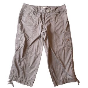 LOFT Grey Cargo Capris